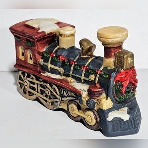 Christmas Decor Train Locomotive L.R. 1993 Ceramic MINT